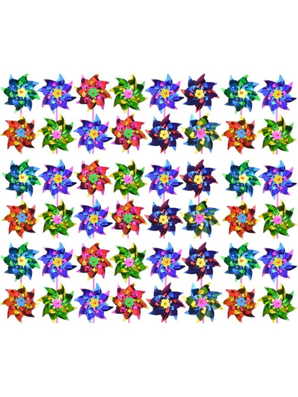 100pcs Colorful Rainbow Pinwheels Set - DIY Garden Party Decor & Fun Toys